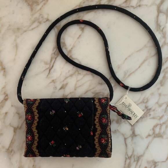 Vera Bradley Petit Point Large Trifold Wallet with Crossbody Strap - NWT - Picture 3 of 6